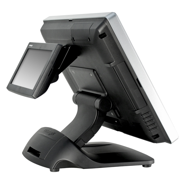 POS-терминал Posiflex JIVA XT-3015 с навесным дисплеем покупателя PD-6307 POS-терминал JIVA XT-3015 — самый изящный моноблок из всех ранее созданных производителем